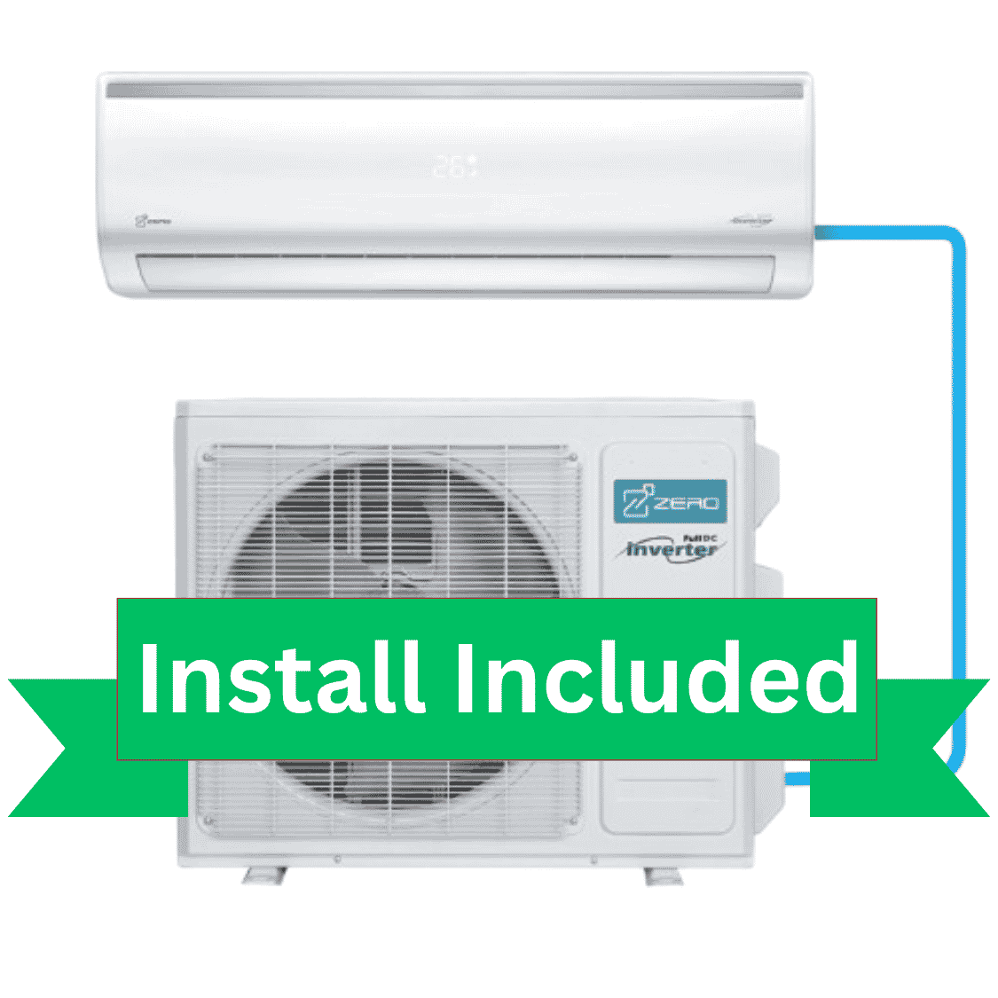 Zero 18,000 BTU Premium Ductless Heat Pump System